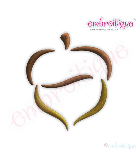 Fall Acorn Outline Embroidery Design