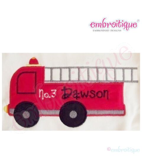 Fire Engine Applique Set - Great for Boys and Birthdays