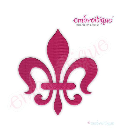 Fleur de Lis Chevron Pattern Fill Stitch Embroidery Design