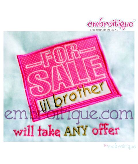 For Sale - Big Brother Little Sister Applique Set 18 files