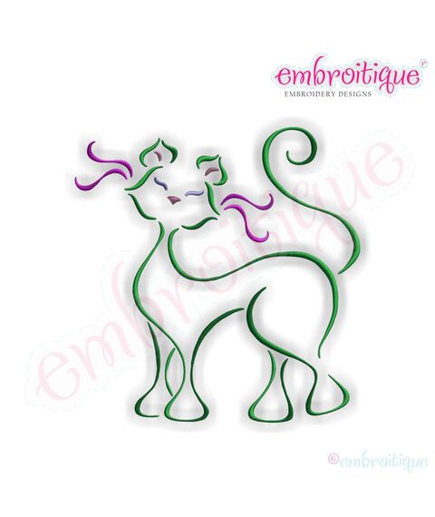 French Cats 5 Embroidery Design