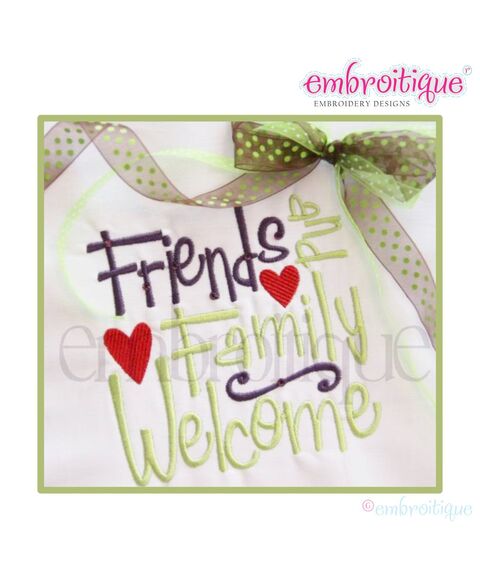 Friends and Family Welcome Word Block Home Decor