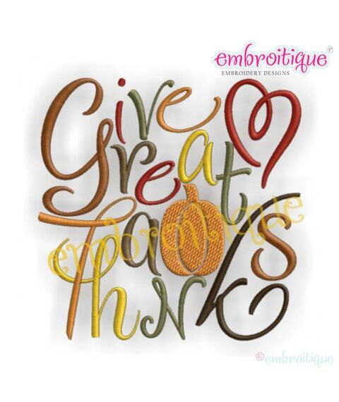 Give Great Thanks Fall Thanksgiving Block Design