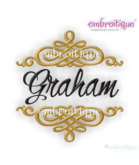 Graham Classy Swirl Font Frame