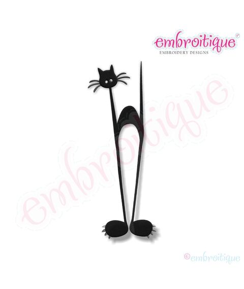 Halloween Tall Cat Embroidery Design
