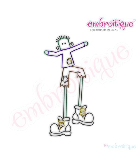 Halloween Tall Frankenstein Embroidery Design
