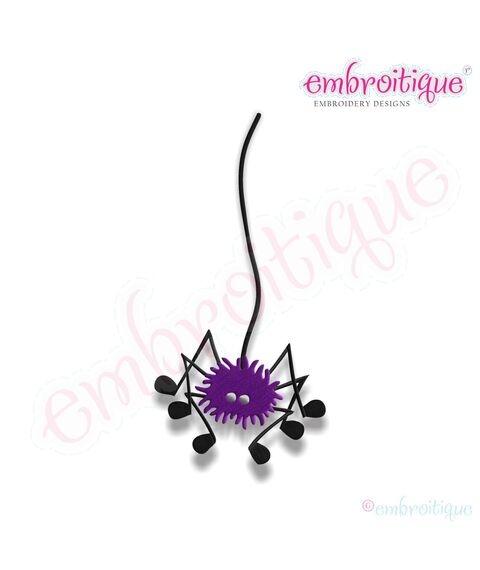 Halloween Tall Spider Embroidery Design