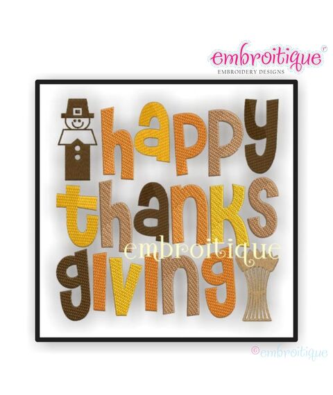 Happy Thanksgiving Word Block