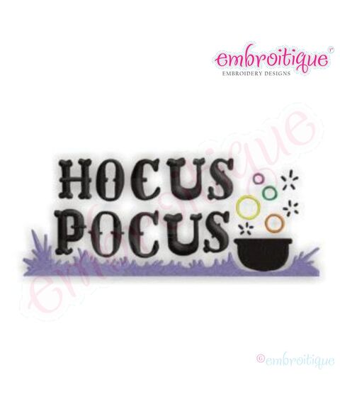 Hocus Pocus Halloween Embroidery Design