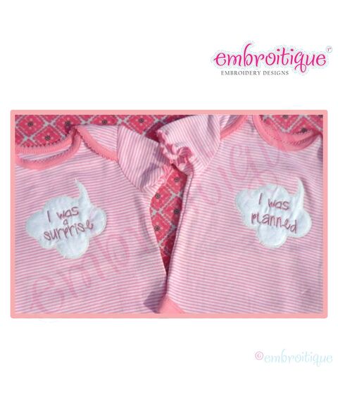 I was Planned and I was a Surprise Baby Twin Raw Edge Set