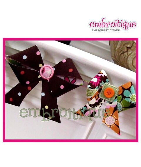 ITH Bow - Buttons and Bows Banner - make perfect bows in the hoop