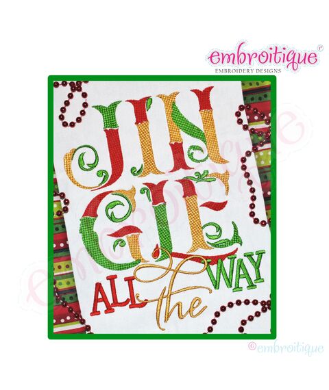 Jingle All the Way Holiday Embroidery Design - Small