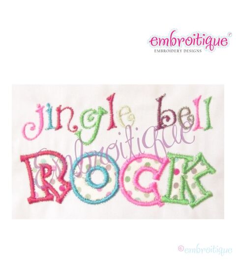 Jingle Bell ROCK Applique - Satin and Raw Edge