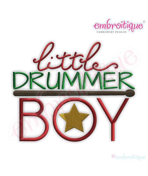 Little Drummer Boy Filled Embroidery Design