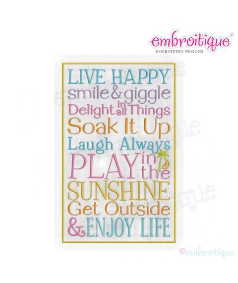 Live Happy Smile and Giggle Enjoy Life