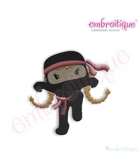 Ninja for Girls Karate Kid Embroidery Design