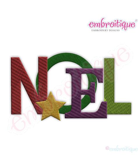Noel Jumbled Filled Holiday Embroidery Design