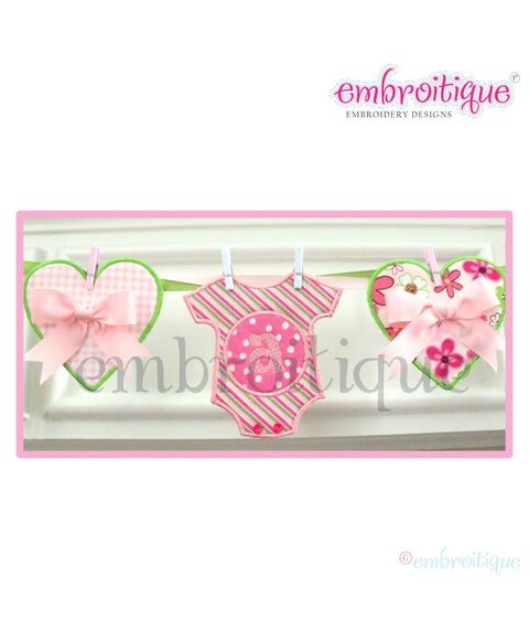 Onesie Baby Banner Announcement It's a Boy or Girl Star and Heart