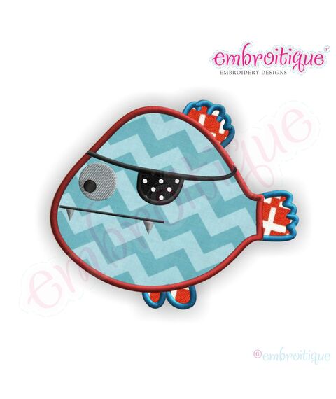 Pirate Fish Applique