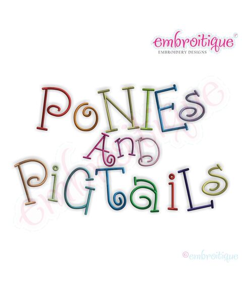 Ponies and Pigtails Monogram Font Set