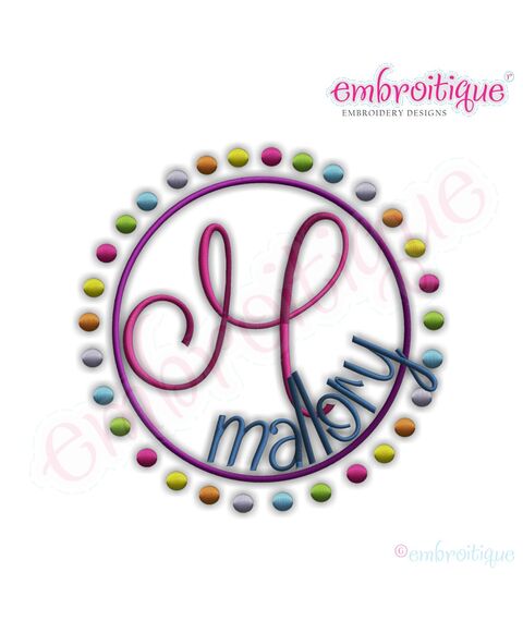 Rainbow Dots Font Frame