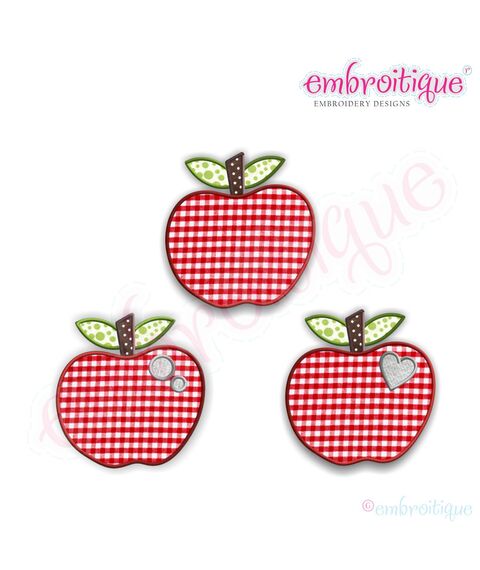 Red Apple Applique Set