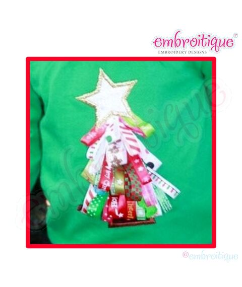 Ribbon Christmas Tree In The Hoop Design
