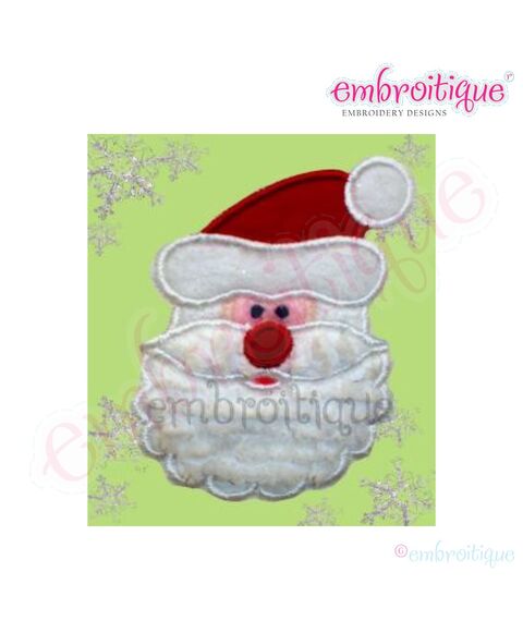Santa Face Holiday Christmas Applique