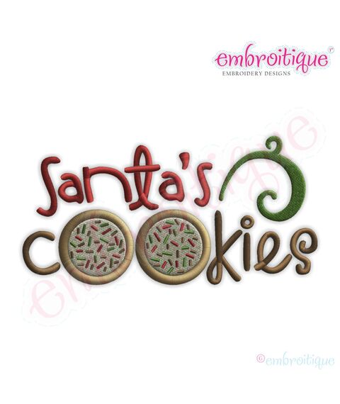 Santa's Cookies Filled Embroidery Design