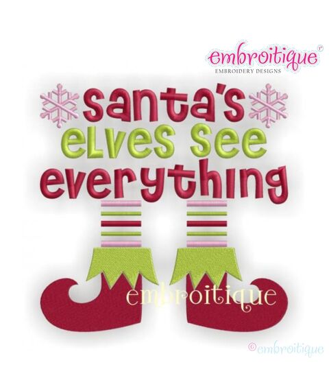 Santa's Elves See Everything Legs Christmas Design