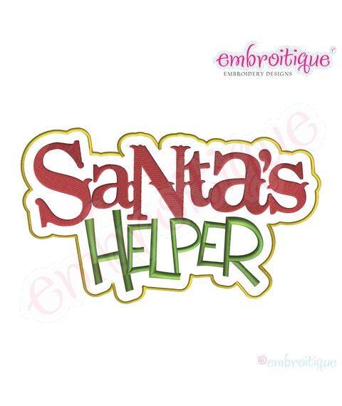 Santa's Helper Christmas Embroidery Design