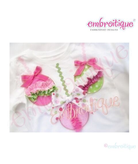 Shabby Sweet Ruched Christmas Ornament Applique Set