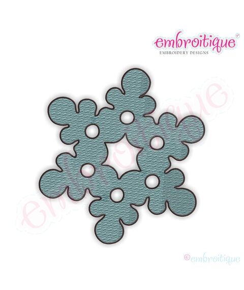 Simple Christmas Snowflake Filled Embroidery Design
