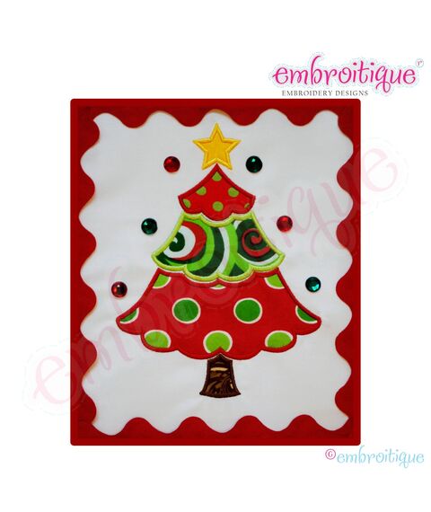 Simple Christmas Tree Applique - Large