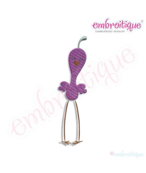 Skinny Birds - Tall Bird Embroidery Design