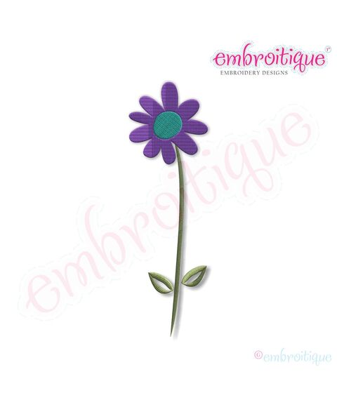 Skinny Birds - Tall Flower Embroidery Design