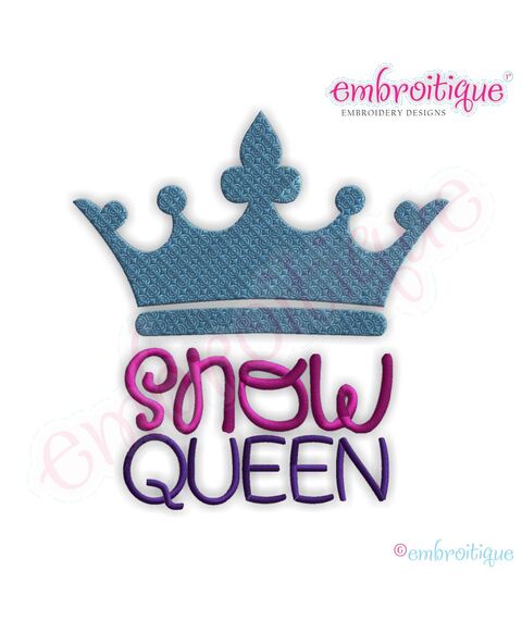 Snow Queen Filled Embroidery Design