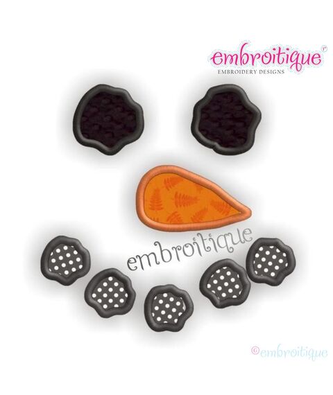 Snowman Face Applique - Great For Girls and Boys