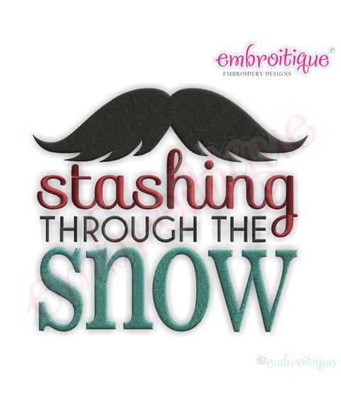 Stashing Through the Snow Filled Embroidery Design