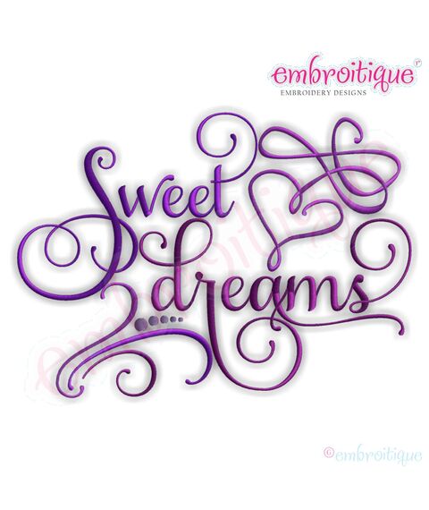 Sweet Dreams Calligraphy with Swirly Heart Accent