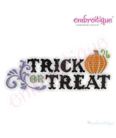 Trick or Treat Embroidery Design