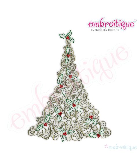 Twirly Tannenbaum Christmas Tree Embroidery Design