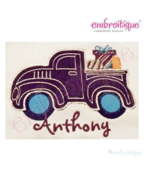 Vintage Birthday Party Truck Applique for Boys