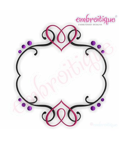 Amore Flourished Heart Font Frame - Large, 2 image