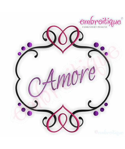 Amore Flourished Heart Font Frame - Large, 3 image