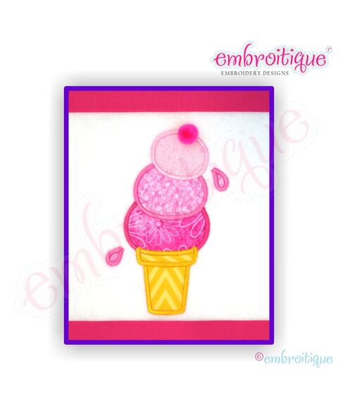 Ice Cream Cone Applique