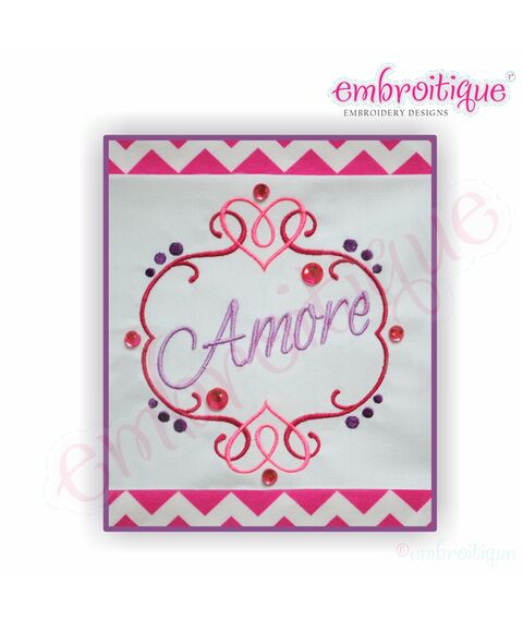 Amore Flourished Heart Font Frame - Large