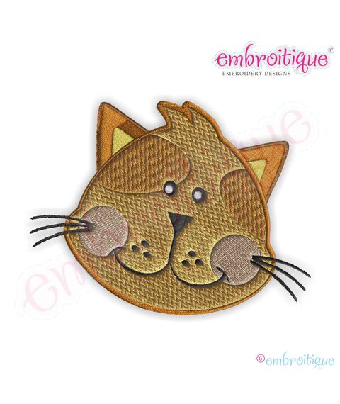 Animal Faces Cat Embroidery Design