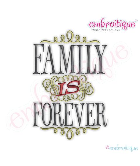 Antique Framed Family is Forever Embroidery Design