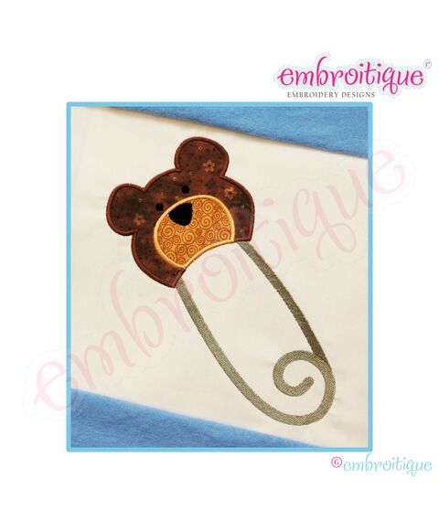 Baby Bear Safety Pin Applique - Small